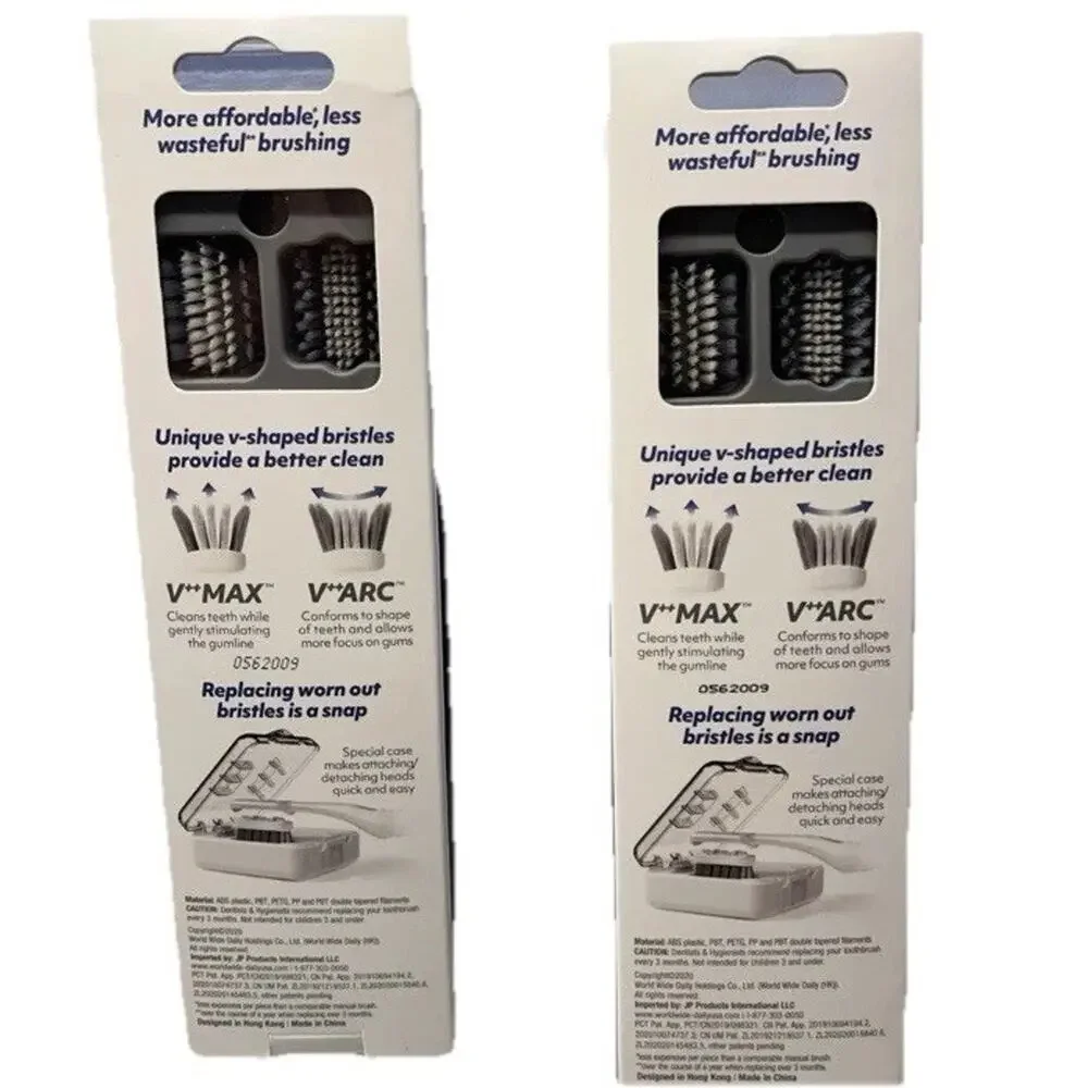V-Eco Replaceable Brush Head System 2‎ Sets Of Innovative Brush & Heads NEW